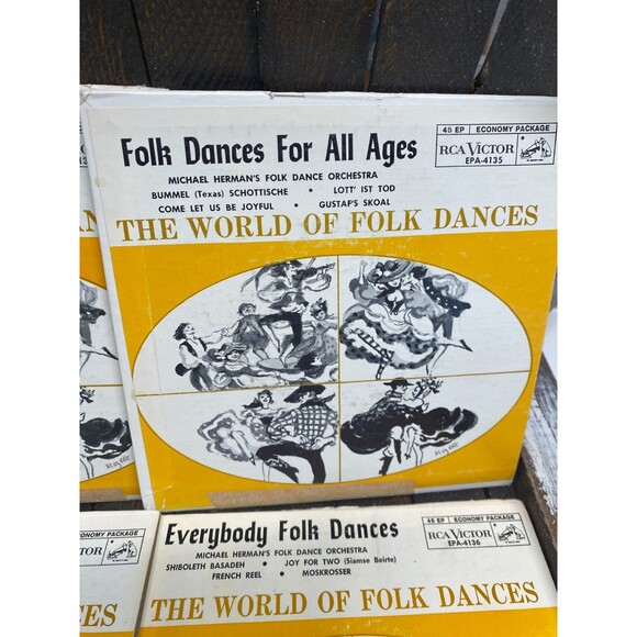 Lot Of 6 The World Of Folk Dances RCA VICTOR 45 ep Vinyl Records - Picture 4 of 16